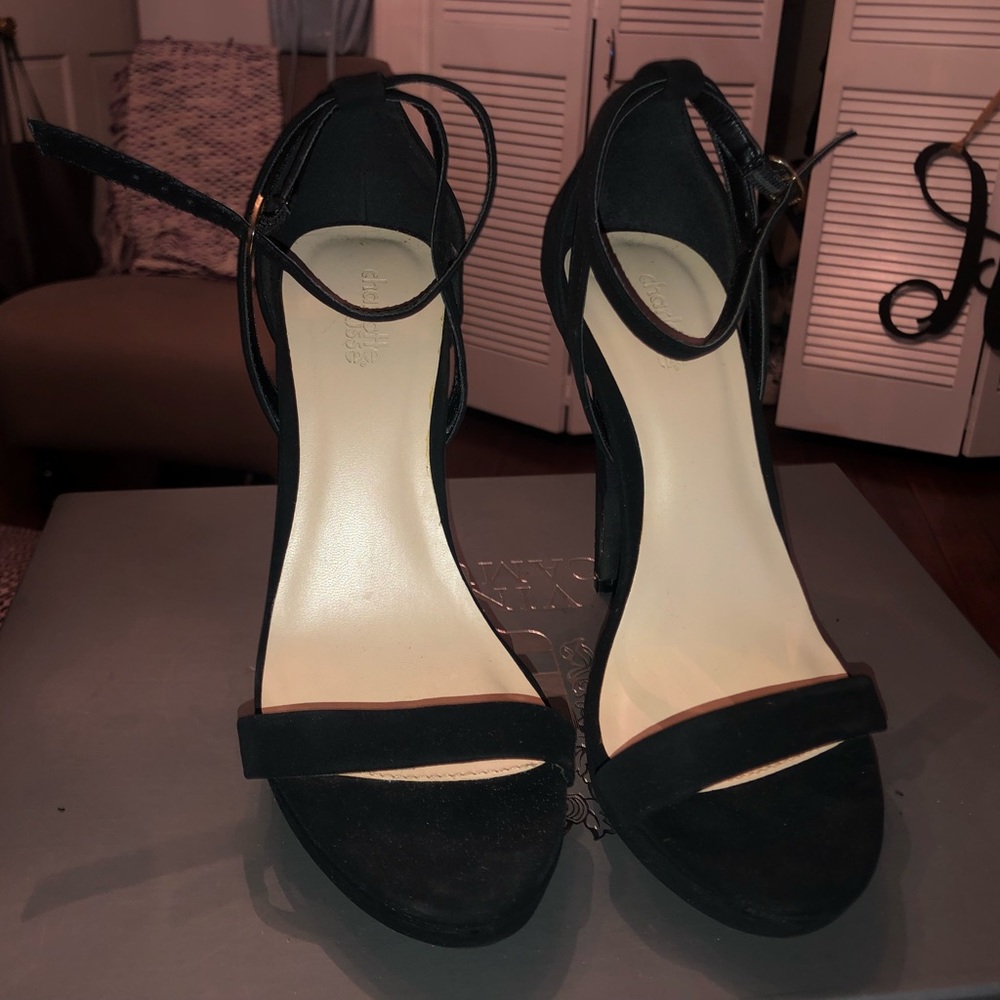 Platform Heels in Black Suede